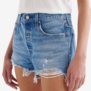 Levi’s 501 Button Cotton Cut-Off Denim Shorts Sz 26